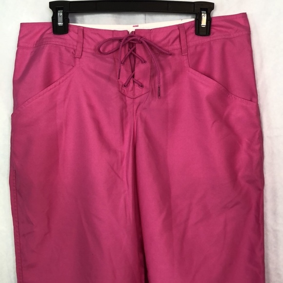 ATHLETA WOMAN WIDE LEG ANKLE PINK PANTS SIZE 12 - Picture 3 of 12